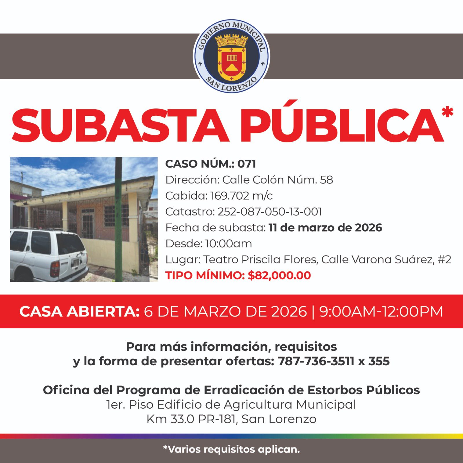 Propiedad declarada estorbo público en 52QR+R4R San Lorenzo, Puerto Rico 00754, San Lorenzo