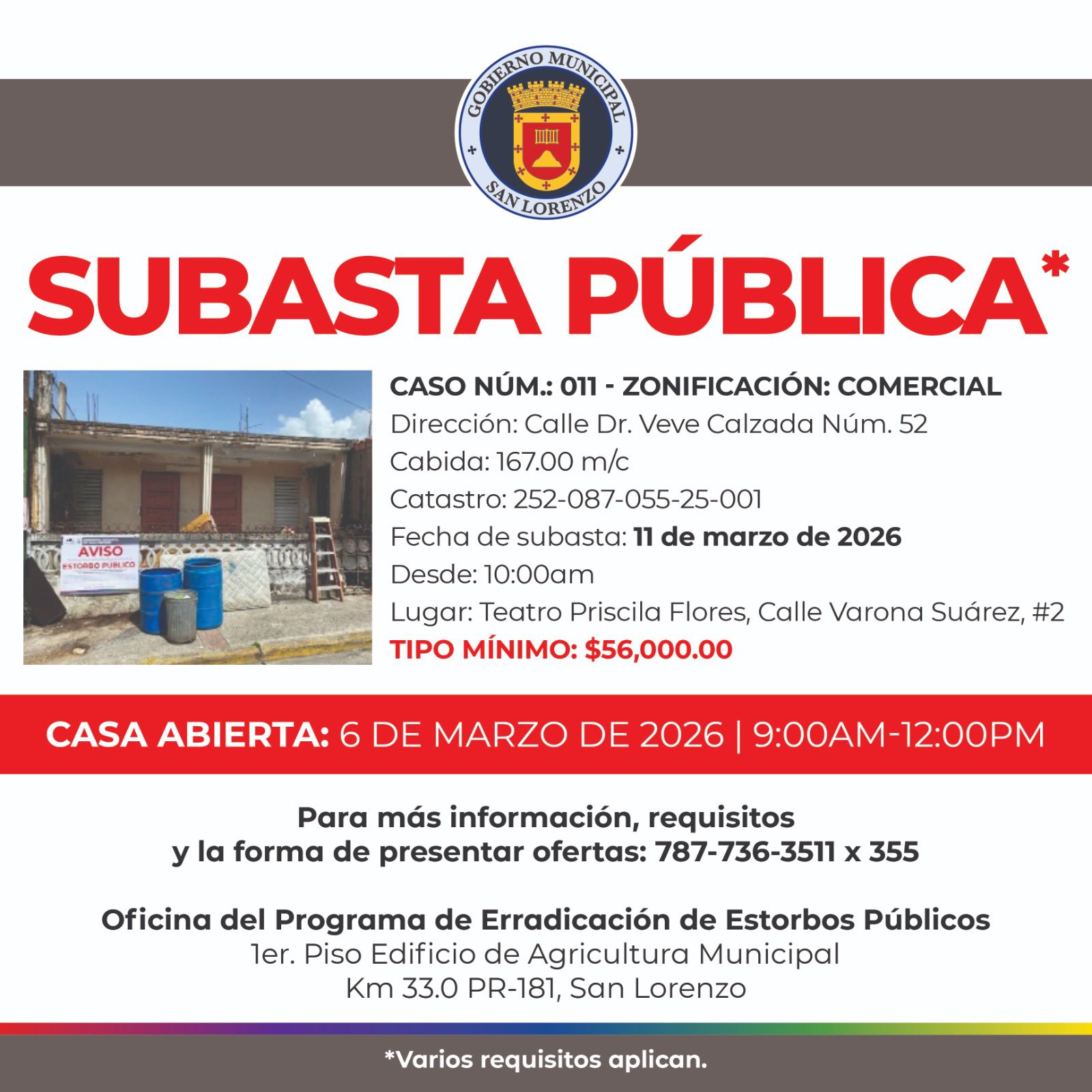 Propiedad declarada estorbo público en 52QR+Q86 San Lorenzo, Puerto Rico 00754, San Lorenzo