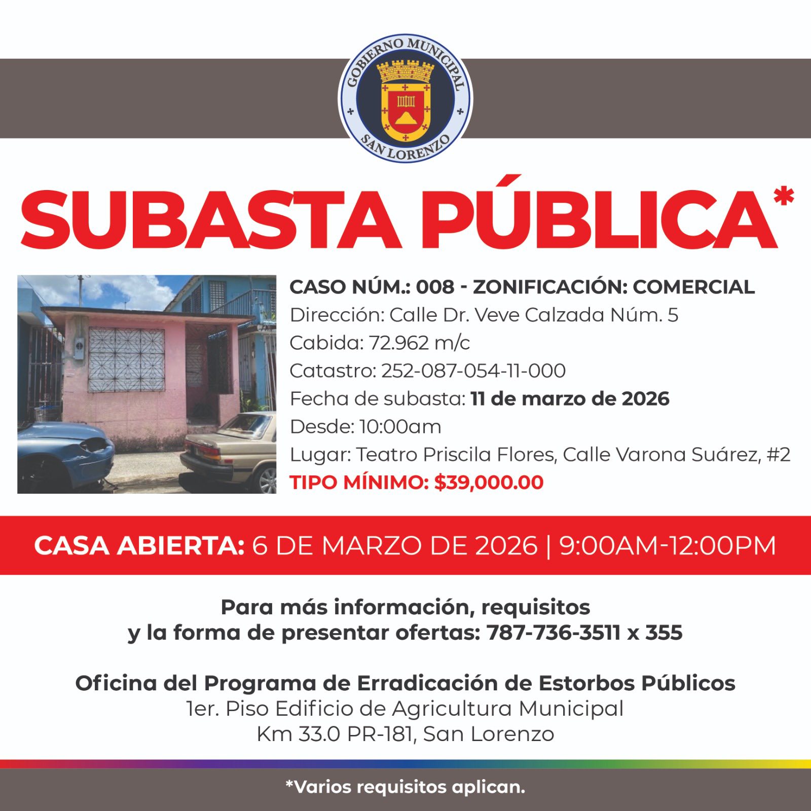 Propiedad declarada estorbo público en 52QR+H4J San Lorenzo, Puerto Rico 00754, San Lorenzo