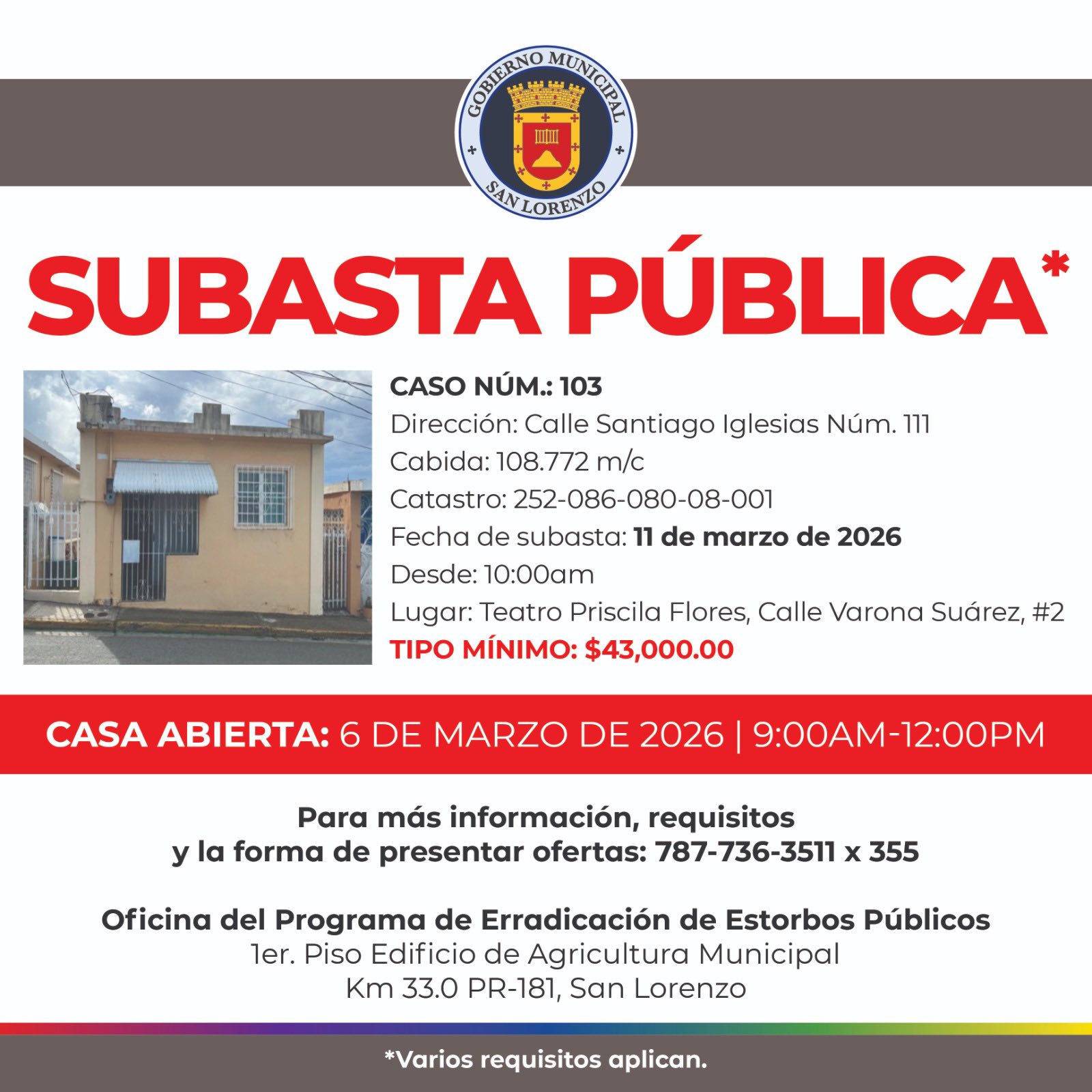 Propiedad declarada estorbo público en 52QP+MH5 San Lorenzo, Puerto Rico 00754, San Lorenzo