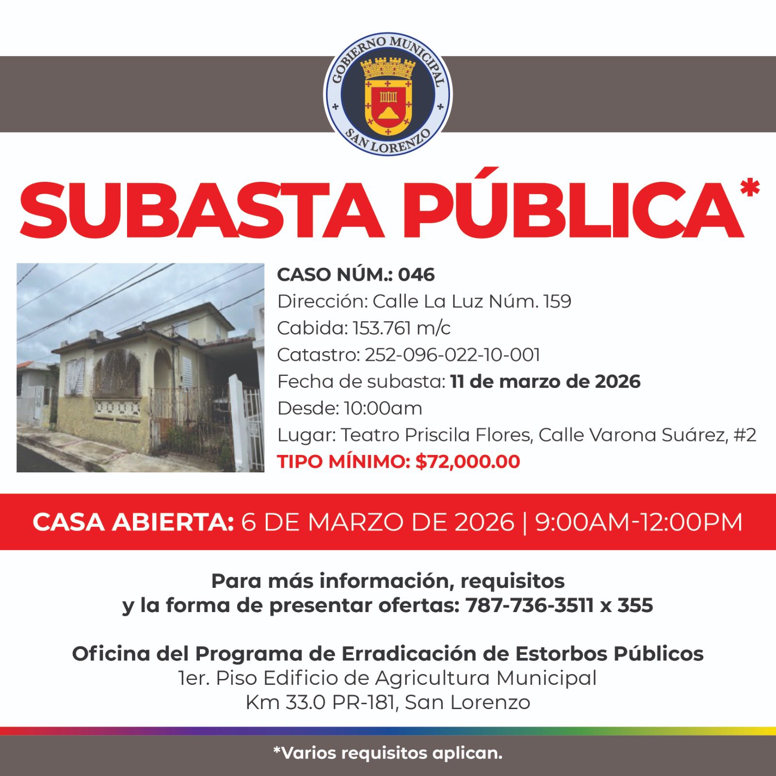 Propiedad declarada estorbo público en 52QP+8Q2 San Lorenzo, Puerto Rico 00754, San Lorenzo